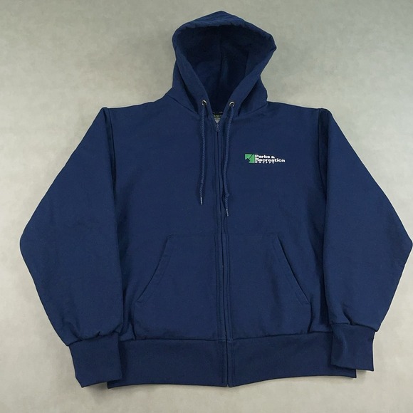 Camber Thermal Lined Full Zip Hoodie Mens Large Parks & Recreation Made In USA - Picture 2 of 12